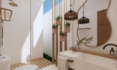 Nuansa resort tropis yang hangat serta dipadukan dengan nuansa pedesaan yang tenang sejuk