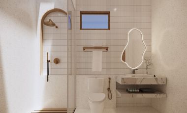 Nuansa resort tropis yang hangat serta dipadukan dengan nuansa pedesaan yang tenang sejuk