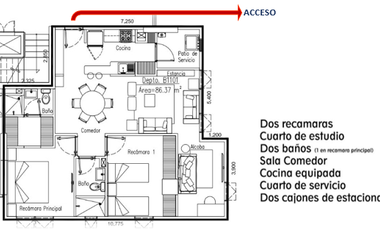 VENDO DEPARTAMENTO DE 3 RECAMARAS EN COSMOPOL