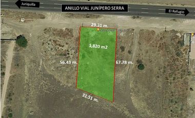 Renta Terreno Comercial de 1820 m2 sobre avenida Anillo Vial Junipero Serra