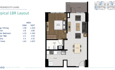 1BR NUVEO IN CERCA - LAS PIÑAS ~ ALABANG -- PRE-SELLING
