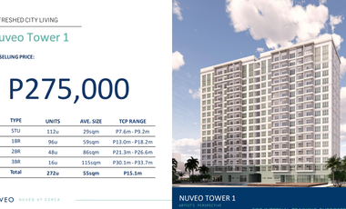1BR NUVEO IN CERCA - LAS PIÑAS ~ ALABANG -- PRE-SELLING