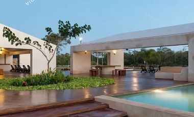 Casa nueva en venta de 1 piso frente a parque con alberca al norte de Mérida