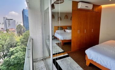 Apartamento en renta amueblado con vista a a la Bolsa Mexicana de Valores
