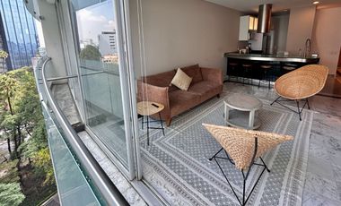 Apartamento en renta amueblado con vista a a la Bolsa Mexicana de Valores