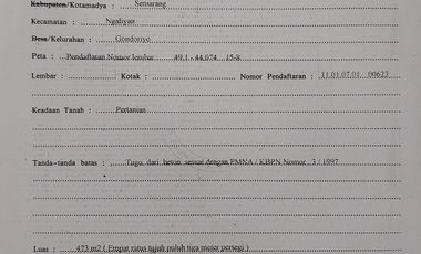 Tanah Ngaliyan Murah Butuh Uang