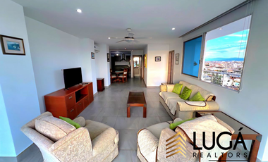 Departamento amoblado con vista al mar en renta Sector Playa Murciélago, Manta, Ecuador