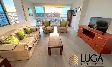Departamento amoblado con vista al mar en renta Sector Playa Murciélago, Manta, Ecuador