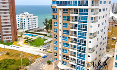 Departamento amoblado con vista al mar en renta Sector Playa Murciélago, Manta, Ecuador