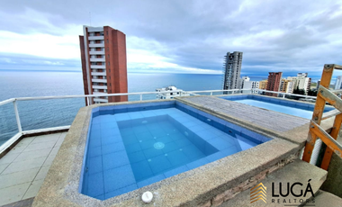 Departamento amoblado con vista al mar en renta Sector Playa Murciélago, Manta, Ecuador