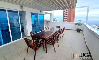 Departamento amoblado con vista al mar en renta Sector Playa Murciélago, Manta, Ecuador