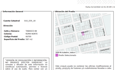 REMATO CASA  EN COLONIA ROMA NORTE