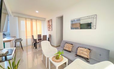 Vendo Apto amoblado En Mar Caribe, Quinto piso, Con ascensor