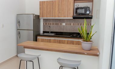 Vendo Apto amoblado En Mar Caribe, Quinto piso, Con ascensor