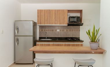 Vendo Apto amoblado En Mar Caribe, Quinto piso, Con ascensor