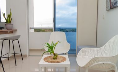 Vendo Apto amoblado En Mar Caribe, Quinto piso, Con ascensor