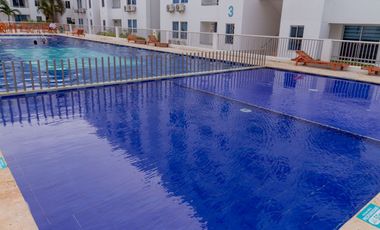 Vendo Apto amoblado En Mar Caribe, Quinto piso, Con ascensor