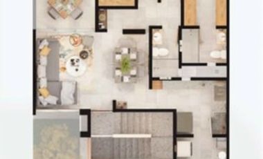 Departamento en venta en Zakia, Querétaro con terraza y amenidades