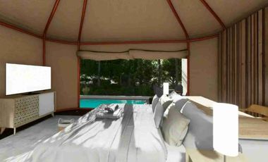 Glamping dengan View Bukit dan Laut, Full Furnished di Nusa Penida, Bali, Bisa Dimanajemenkan Dapat ROI