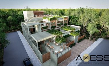 Departamento en venta con terraza y alberca privada en Tulum 🌴🏡