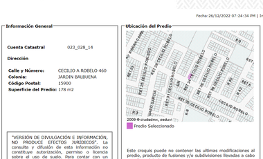 REMATO CASA  EN JARDIN BALBUENA