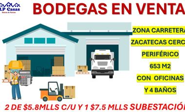 Venta de Bodegas  Salida Carretera Zacatecas Periférico    SAN LUIS POTOSI