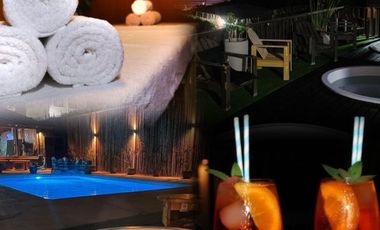 Arriendo Cabañas en el Tabo, Piscina, Tinajas, Masajes, Restaurant