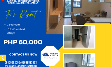 2BR Condo with Parking for Rent – The Vantage at Kapitolyo by Rockwell