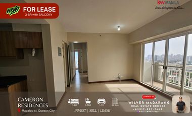 3BR with Parking Cameron Residences QC - For Lease