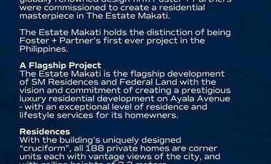 The Estate Makati: SIgnature Series by SM Luxury 2 and.3 Bedroom Units Available in Apartment Ridge, Ayala Ave.