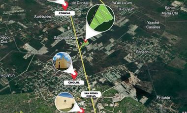 Terreno en venta en Conkal sobre carretera y con 300 m de frente