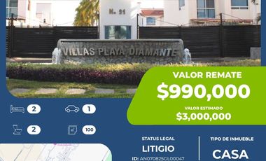 HERMOSA VILLA EN ACAPULCO EN VILLAS PLAYA DIAMANTE EN REMATE BANCARIO