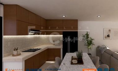 Casa en venta estilo villa de 2 recámaras en zona Conkal