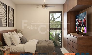 Casa en venta estilo villa de 2 recámaras en zona Conkal