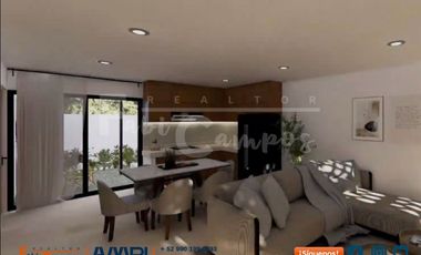 Casa en venta estilo villa de 2 recámaras en zona Conkal