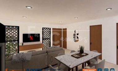 Casa en venta estilo villa de 2 recámaras en zona Conkal