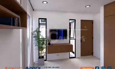 Casa en venta estilo villa de 2 recámaras en zona Conkal