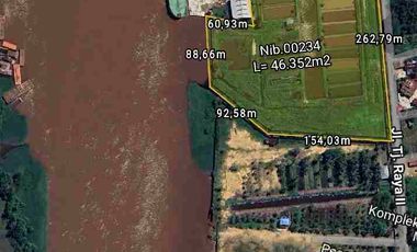 Tanah Luas Tepi Jalan Desa kapur sampai Sungai Kapuas