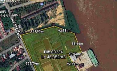 Tanah Luas Tepi Jalan Desa kapur sampai Sungai Kapuas