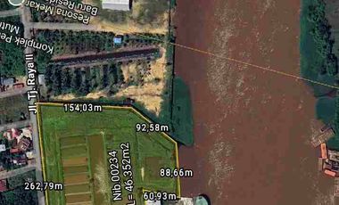 Tanah Luas Tepi Jalan Desa kapur sampai Sungai Kapuas