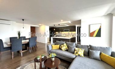 RENTA. Santa Fe Juriquilla - Departamento amueblado, 3 recámaras, amenidades