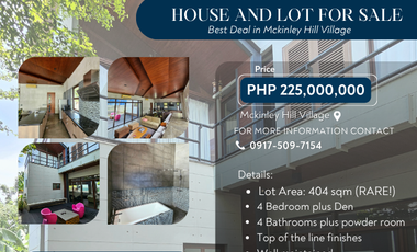 Prime House and Lot for sale in Mckinley Hill Village, Fort Bonifacio, Taguig city