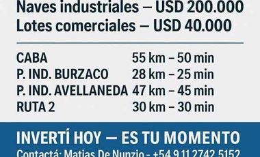 NAVES Y GALPONES O DEPOSITOS INDUSTRIALES - PREVENTA EN SAN VICENTE - NAVES DE 560m2