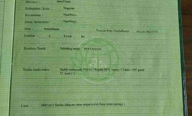 Tanah Murah Milik Sendiri Pinggir Jalan Raya Mojopurno di Desa Ngariboyo Kabupaten Magetan