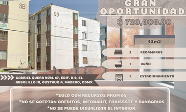 Departamento en El Arbolillo III, GAM