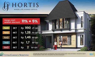 CLUSTER HORTIS CITRA GARDEN SERPONG 990JUTAAN! NEW LAUNCHING DP NOL FREE BY KPR