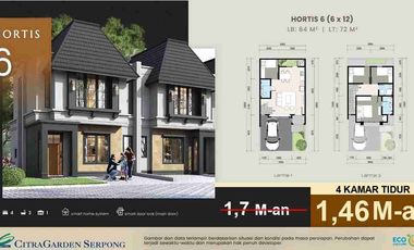 CLUSTER HORTIS CITRA GARDEN SERPONG 990JUTAAN! NEW LAUNCHING DP NOL FREE BY KPR