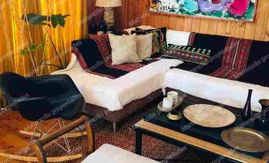 cabaña a pasos de bajada a playa con sauna y mirador exclusivo amplia terraza