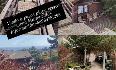 cabaña a pasos de bajada a playa con sauna y mirador exclusivo amplia terraza