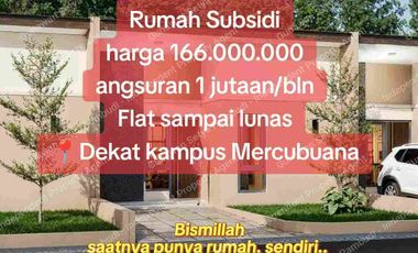 rumah subsidi, rumah murah, rumah harga terjangkau, rumah angsuran ringan di sedayu, dekat kampus mercubuana